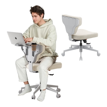Newtral Criss Cross Legged Chair with Adjustable Laptop Tray Ergonomic Desk Chair for Home & Office