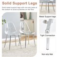 thumbnail image 6 of LUFTUT 36.6'' 5-Piece Round Glass Dining Table Set for 4, Modern Minimalist Kitchen Table with Silver Metal X-Base & Clear Acrylic Chairs, Compact Circular Dining Set for Apartment & Small Spaces, 6 of 10
