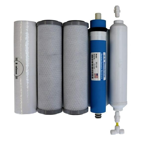 Compatible APEC Ultimate Complete 5 stage high capacity filter set for model RO-90 RO-PERM RO Reverse Osmosis systems FILTER-MAX-90 1/4", 100% compatible + instructions and free tech support
