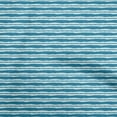 thumbnail image 1 of oneOone Viscose Jersey Teal Blue Fabric Stripes Craft Projects Decor Fabric Printed By The Yard 60 Inch Wide, 1 of 5