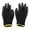Black with Yellow Strip, variant on BOKYAN Black Nylon PU Safety Palm Coating Work Gloves High Elasticity Anti Static Protective Gear for Construction Warehouse Electrical and General Labors Red Strip Size M 12 Pairs Pack