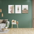 thumbnail image 2 of Sage Green & Pink Boho Wall Art Set of 3, Modern Mid Century Minimalist Wall Art - Geometric Line Leaf Sun Moon Wall Decor - Sun Phase Artwork Pictures - 12"X16", 2 of 6
