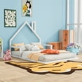 thumbnail image 2 of Euroco Full Size Wood Floor Bed for Kids Room, White, 2 of 10