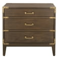 thumbnail image 2 of SAFAVIEH Couture Nisha Glam Nightstand with 3 Drawers, Brown, 2 of 16