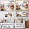 thumbnail image 4 of Designart "Tranquil Chinese Landscape in Orange Serenity II" Landscapes Framed Wall Art - Traditional White China Hallway Framed Wall Art Decor, 4 of 6