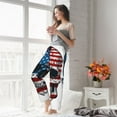 thumbnail image 5 of Pofeuu American Flag Skull Print Women's Fashion Pajama Pants with Pockets Comfy Drawstring Sleep Lounge Bottoms-Medium, 5 of 6