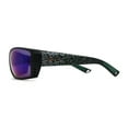 thumbnail image 3 of Xloop Mens Wrap Around Biker Style Plastic Sport Sunglasses Black Green Mirror, 3 of 4