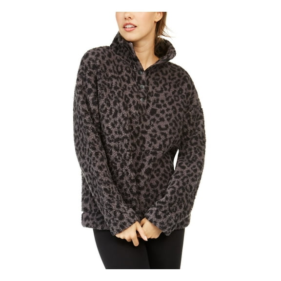 JENNI Intimates Gray Animal Print Sleepwear Shirt Size: S