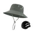 thumbnail image 2 of Sombrero de pescador con carcasa interior rígida y ala ancha ajustable y transpirable. Verde oscuro, 2 of 9