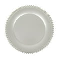 Efavormart 6 Pack 12" Silver Acrylic Round Charger Plates With Beaded Rim Dinner Charger Plates ...