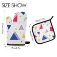 thumbnail image 2 of Yayeee Oven Mitts and Pot Holder Set of 2 Heat Resistant Kitchen Gloves Baking Hot Pad, Simple Triangles, 2 of 5