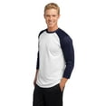 thumbnail image 4 of Sport Tek Adult Male Men Crew Neck 3/4-Sleeve Jersey White/Tr Navy Medium, 4 of 5