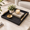 Black-20" x 20" x 3", variant on Large Black Square Serving Tray 20" x 20" x 3" with Handles for Ottoman and Home Use