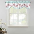 thumbnail image 2 of Tie Up Valances for Windows, Green Plaid Farmhouse Adjustable Valance Curtains Window Treatment for Living Room, Watercolor Cute Country Pigs Checkered Rod Pocket Kitchen Curtains 42x18 Inch, 2 of 9