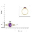 thumbnail image 4 of ANGARA Natural Oval 1.6 ct Amethyst Split Shank Halo Ring in 14K Yellow Gold for Women (Size-9x7mm) | February Birthstone, Birthday, Anniversary, Jewelry Gift for Women | Natural Amethyst Ring, 4 of 8