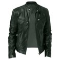 thumbnail image 3 of LYXSSBYX Leather Jackets for Men Men Vintage Cool Jacket Leather Long Sleeve Winter Stand Collar Club Coat Fashion Men's Leather Jackets Casual Tops, 3 of 4