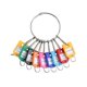 thumbnail image 1 of Portable Metal Ring Key Organizer with 10 Spring Hooks & Key Tags with Ring and Label Window, 1 of 5