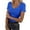 A-Blue123, variant on XIAONU Women's Slim Fit V Neck Ribbed Knit T-Shirt Casual Double Lined Seamed Cup Basic Top