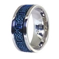 thumbnail image 3 of Blue Celtic Spinner Ring Mens Womens 316L Stainless Steel Wedding Band Fantasy Forge Jewelry, 3 of 5