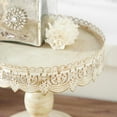thumbnail image 5 of DecMode 10" x 9" White Metal Decorative Stand with Lace Inspired Edge, 1-Piece, 5 of 7