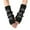 Black, variant on Women's Bow Printed Fingerless Gloves Soft Knitted Arm Warmer Solid Color Fingerless Mitten for Women