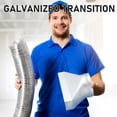 thumbnail image 2 of Tandefio 3-1/4" x 10" x 6'', 6" Diameter Rectangular to Round Duct Galvanized Transition Galvanized Round Transition Microwave Vent Kit for Connectin, 2 of 7