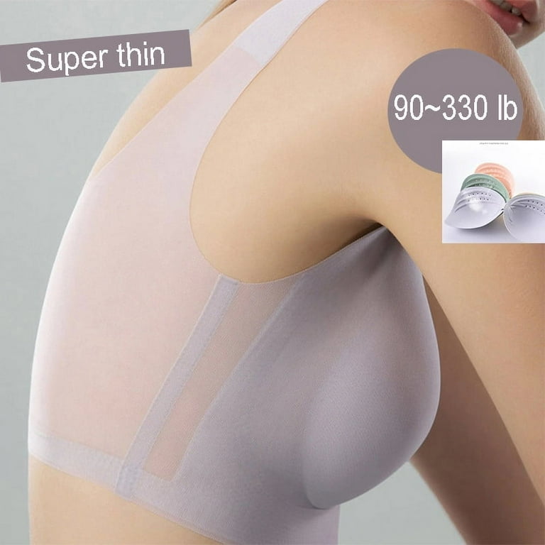 Ultra-thin Ice Silk BraThin Silk Seamless Bra Wireless Underwear with  Removable Pad for Women Breathable 