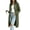Army Green, variant on Women's Zip Up Hoodless Oversized Fleece Long Tunic Sweatshirts Casual Long Sleeve Hoodless Jacket Solid Color Double Pocket Zippered Mid-Length Coat
