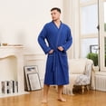 thumbnail image 5 of Vulcanodon Mens 100% Cotton Robe，Soft Lightweight Long Spa Bathrobe for Men (ROYAL BLUE, 3XL/4XL), 5 of 7