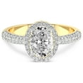 thumbnail image 3 of 3 Carat | IGI Certified Oval Shape Lab Grown Diamond Engagement Ring For Women | 14K Yellow Gold | Lab Created Kathrine Halo Diamond Engagement Ring | FG-VS1-VS2 Quality, 3 of 4
