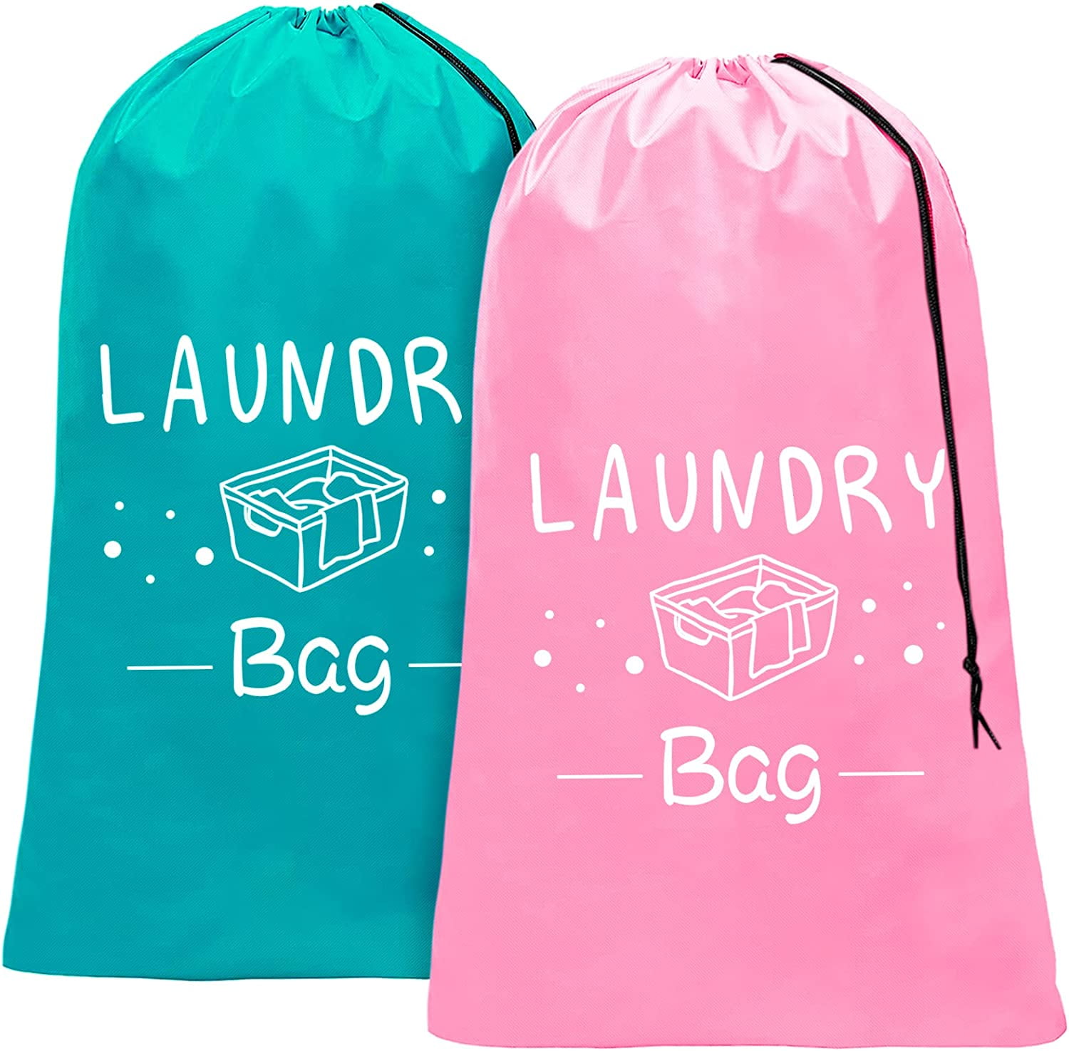 Virevialis 2 Pack Extra Large Travel Laundry Bag, Durable RipStop