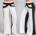 thumbnail image 2 of Pantalones de mujer Pantalones deportivos de retazos Pantalones de chándal casuales de pierna ancha sueltos, Blanco, S sidaley AP002168-01, 2 of 6