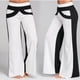 thumbnail image 2 of Pantalones de mujer Pantalones deportivos de retazos Pantalones de chándal casuales de pierna ancha sueltos, Blanco, S sidaley AP002168-01, 2 of 6