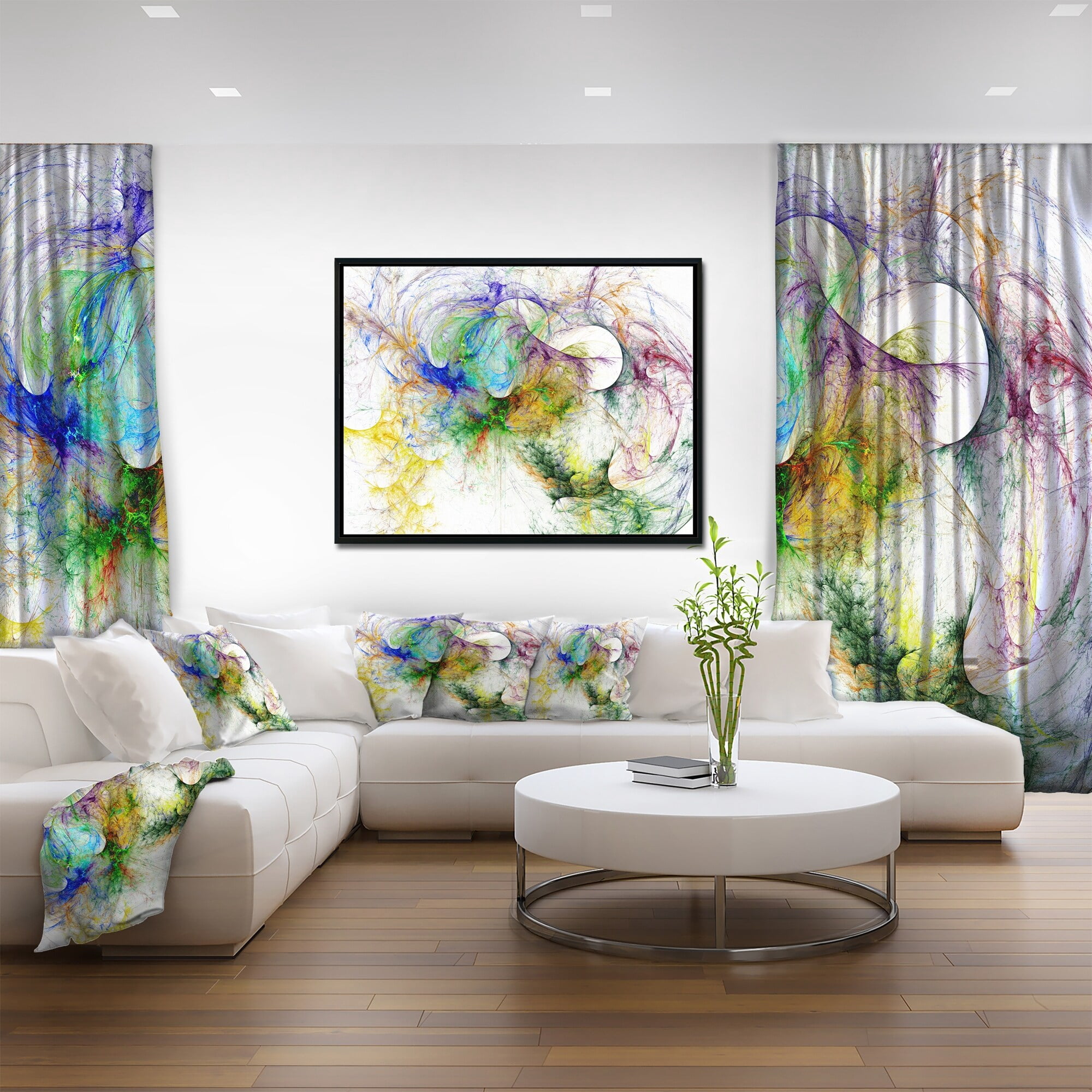 Designart ' Wings of Angels Purple ' Abstract Framed Canvas art print