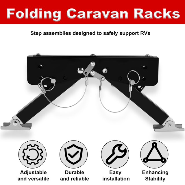 Pluokvzr Stabilisateur de Marche RV Hauteur Angle Réglable Support de Marche RV Accessoires Résistants aux Intempéries Facile à
