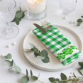 thumbnail image 3 of Cloth Napkins Set of 6 - 20x20 Inches, St. Patrick's Day Washable Reusable Table Napkins, Spring Lucky Grass Sage Green Buffalo Plaid Soft Absortbent Dining Napkin for Party Wedding Hotel Restaurant, 3 of 8