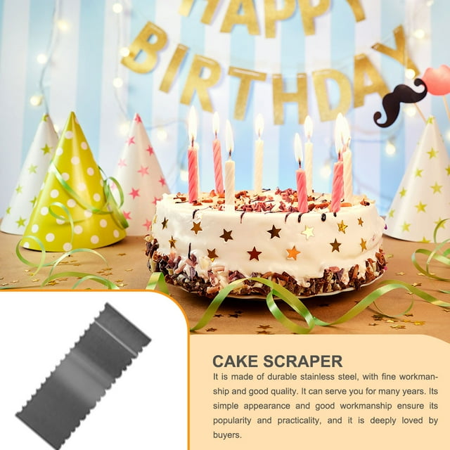 Cream Scraper Stainless Props Accessories Fondant Spatula Multi-duty Kitchen Household Restaurant Shop Serrated Plastering Tool Kitchen Dessert Shop Using Type18