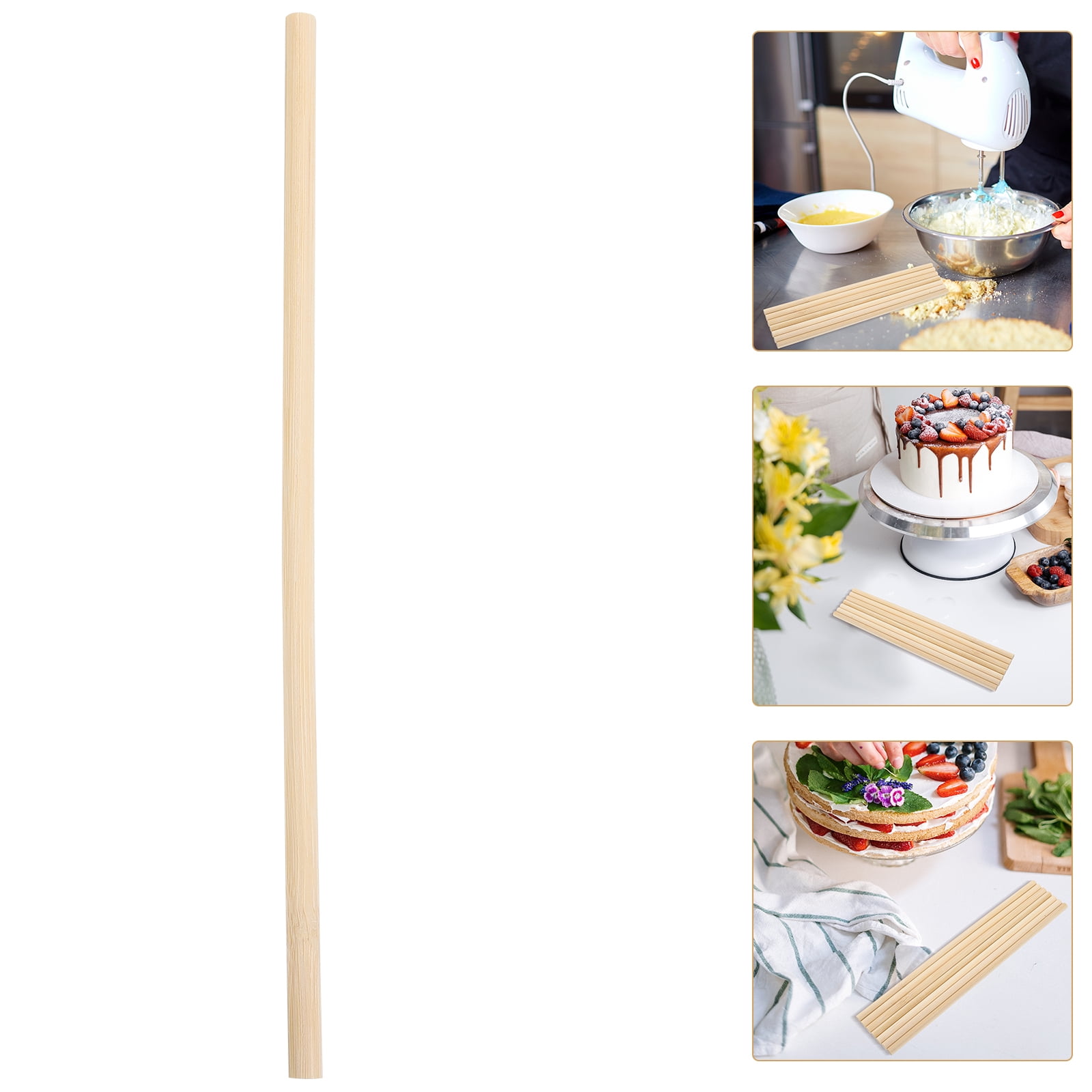 RENACLIPY  Beige Wooden Cake Supports, Multi-Scene Suitable, Easy Assembly, 100Pcs