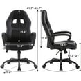 thumbnail image 6 of YRLLENSDAN Adult High Back PU Leather Massage Gaming Chair with Armrest, Black, 6 of 7