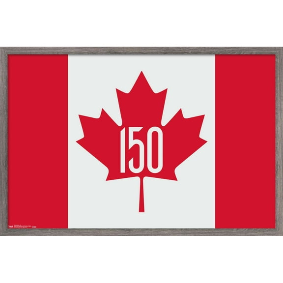 Canada - 150th Anniversary Wall Poster, 14.725" x 22.375", Framed