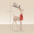 thumbnail image 3 of Outsunny Light Up Reindeer Christmas Decoration with 137 LED Lights Gold, 3 of 10