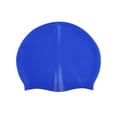 thumbnail image 4 of Gorro de natación Gorros de natación de silicona Fácil de usar y quitar Elástico Antideslizante Protección para los oídos para el cabello Mantenga el Azul oscuro, 4 of 8