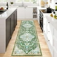 thumbnail image 5 of Findosom 2'x6' Vintage Runner Rug 0.4" Distressed Hallway Rug Non Slip Laundry Runner Rug Decor Rug Washable Runner Rug Kitchen Floor Mat Entryway Rug Runner for Laundry Kitchen Entryway, Green, 5 of 8