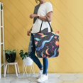 thumbnail image 4 of FORMRS Womens Canvas Tote Bag with Zipper Inner Pocket Shoulder Handbag, Zodiac Stars, 4 of 7