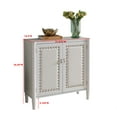 thumbnail image 6 of Connor 2 Door Accent Display Cabinet With Storage Shelf, White Faux Leather & Silver Buttons, Contemporary, 6 of 13