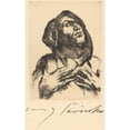 thumbnail image 2 of Lovis Corinth 13x18 Gold Ornate Wood Frame and Double Matted Museum Art Print Titled - Monk Gazing Upward (Monk with a Raised Look) (1916), 2 of 4