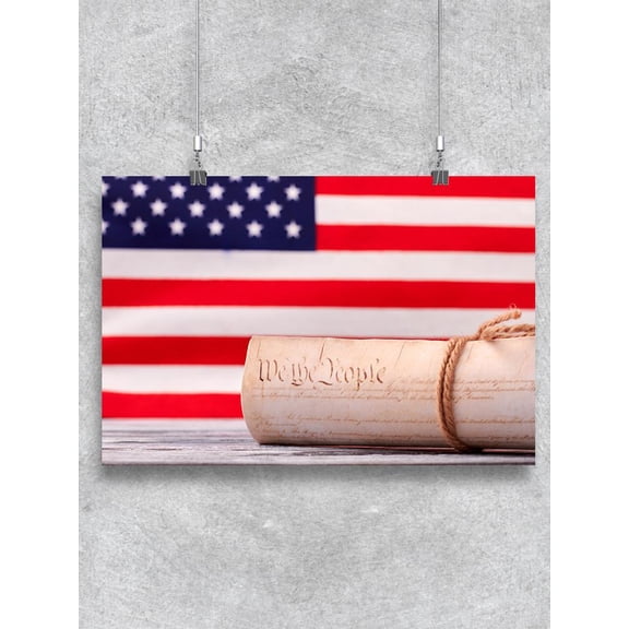 U.S. Constitution With Flag Poster -Image by Shutterstock