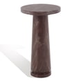 thumbnail image 2 of Safavieh Couture Valentia Modern Marble and Manufactured Wood Round End Table, Maroon, 2 of 9