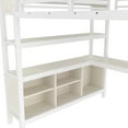 thumbnail image 6 of Harper & Bright Designs Queen Size Metal Loft Bed with Wardrobe And L-shaped Desk, Heavy-duty Loft Bed with Storage Cubes and Shelves, White Wood-grain, 6 of 10