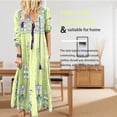 thumbnail image 4 of Vestido largo con estampado floral bohemio Cuello en V Cordón con cordones Ropa de manga larga Monstrate AP000133-49B, 4 of 6